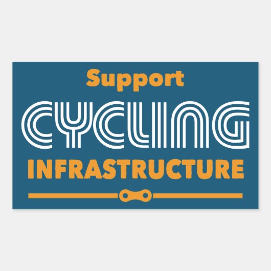 Support voor fietsinfrastructuur rechthoekige sticker (Voorkant)
