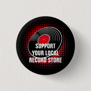 Support voor je lokale recordwinkel ronde button 3,2 cm