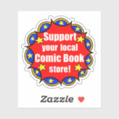 Support voor je lokale stripwinkel-notebook Sticke Sticker (Vel)