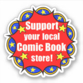 Support voor je lokale stripwinkel-notebook Sticke Sticker (Voorkant)