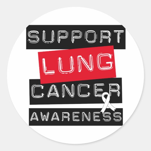 Support voor Lung Cancer Awareness Ronde Sticker (Voorkant)