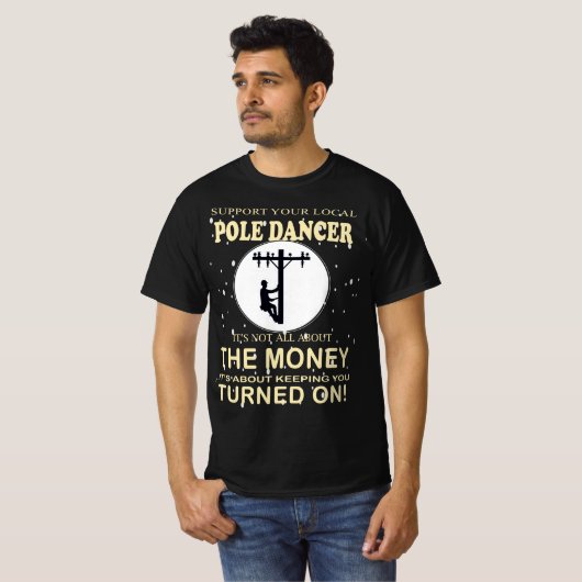 Support voor uw danseres Funny Lineman T-shirt (Voorkant volledig)