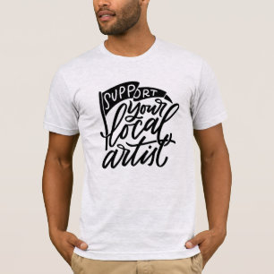 Support voor uw lokale artistieke handheld t-shirt