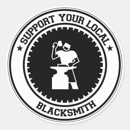 Support voor uw lokale Blacksmith Ronde Sticker (Voorkant)