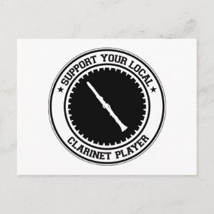 Support voor uw lokale Clarinet Player Briefkaart