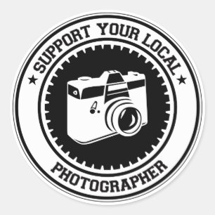 Support voor uw lokale fotograaf ronde sticker