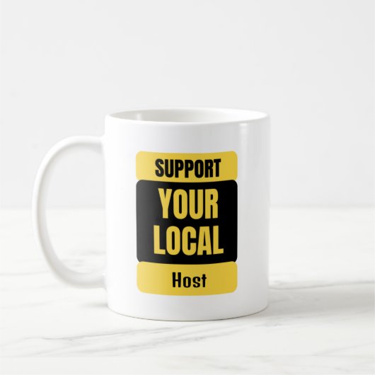 Support voor uw lokale host koffiemok (Links)