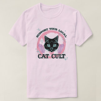 Support voor uw lokale kat - roze Gothic met pasta T-shirt