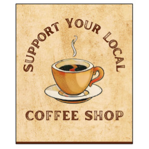 Support voor uw lokale koffiewinkel t-shirt