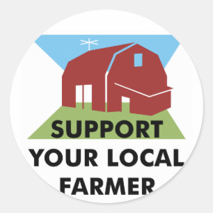 Support voor uw lokale landbouwer ronde sticker