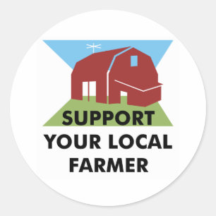 Support voor uw lokale landbouwer ronde sticker