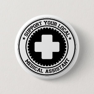 Support voor uw lokale medische assistent ronde button 5,7 cm