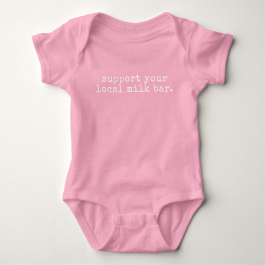 Support voor uw lokale melkbar (Fun roze) Romper (Voorkant)