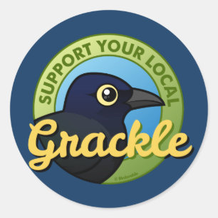 Support voor uw lokale rackle ronde sticker