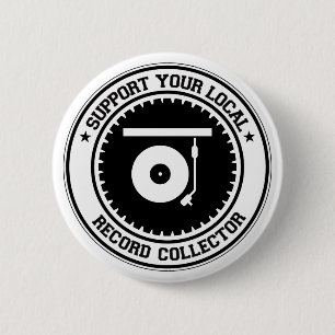 Support voor uw lokale recordverzamelaar ronde button 5,7 cm