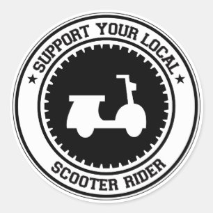 Support voor uw lokale scooter ronde sticker