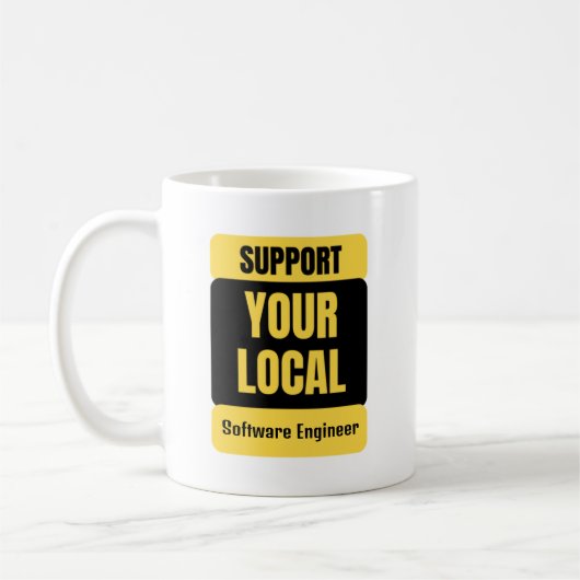 Support voor uw lokale software engineer koffiemok (Links)