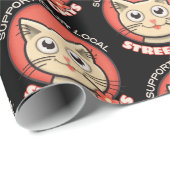 Support voor uw lokale straatkatten cadeaupapier (Rol Hoek)