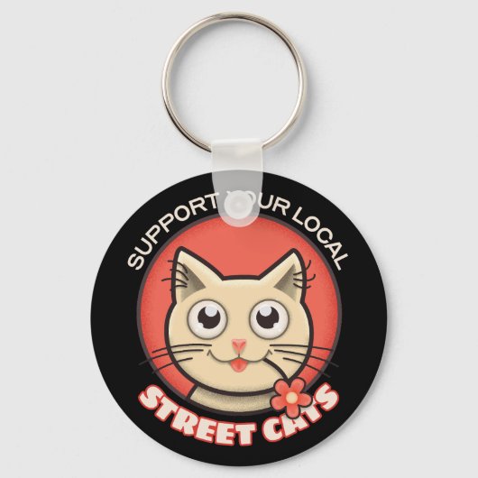 Support voor uw lokale straatkatten sleutelhanger (Voorkant)
