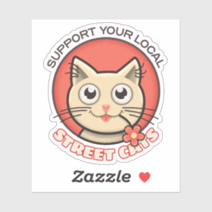 Support voor uw lokale straatkatten sticker