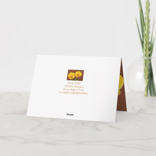 Support voor vrienden tegen kanker Violet Kaart (Achterkant)