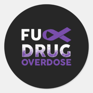Support Warrior Survivor Gifts - Drug Overdose Awa Ronde Sticker