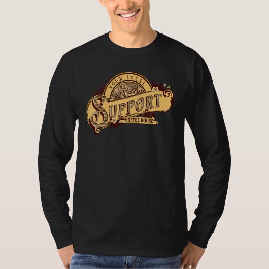 Support Your Local Coffee House Coffee Drinker Men T-shirt (Voorkant)
