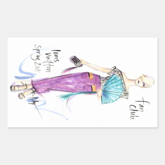 supportersclub rechthoekige sticker (Voorkant)