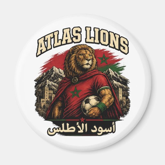 Supporteur des Lions de l'Atlas du Maroc | Magnet (Devant)
