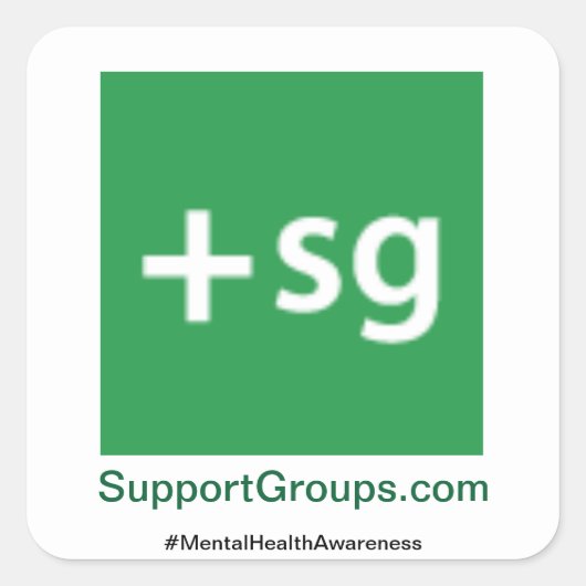 SupportGroups.com #MentalHealthAwareness Vierkante Sticker (Voorkant)