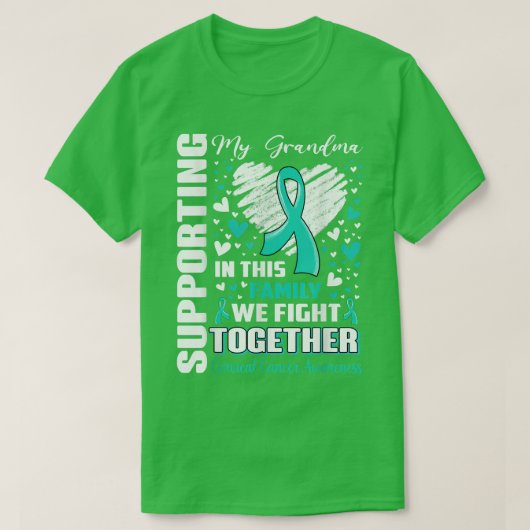 Supporting My Grandma Cervical Cancer Awareness  T-shirt (Design voorkant)