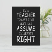 Supposons que j'ai toujours raison Carte d'enseign (Debout devant)