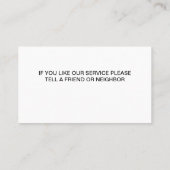 Suppression des Cartes de visite (Dos)