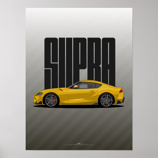 Supra MK5 – Gele sportwagen Poster (Voorkant)