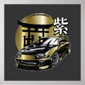Supra MK 4 Gouden Drift Auto Poster (Voorkant)