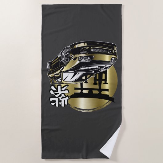 Supra MK 4 Gouden Drift Auto Strandlaken (Voorkant)