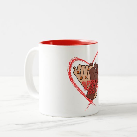 Supreme Black in Tech Coffee Mok (Voorkant links)