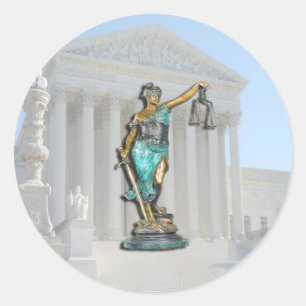 SUPREME-CT-LADY-JUSTITIE RONDE STICKER