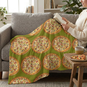Supreme Pizzaparty: Grappig Groen Foodie Kadootje Fleece Deken
