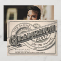 Suprême Vintage de la fête de diplôme Invitations 