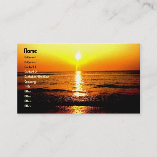SupremeBeachsunrise, Name, Address 1, Address 2.. Visitekaartje (Voorkant)