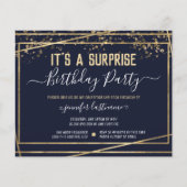 Suprise Birthday Party Budget Uitnodiging (Voorkant)