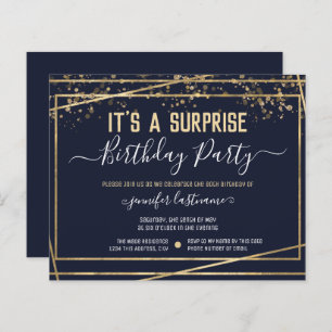 Suprise Birthday Party Budget Uitnodiging
