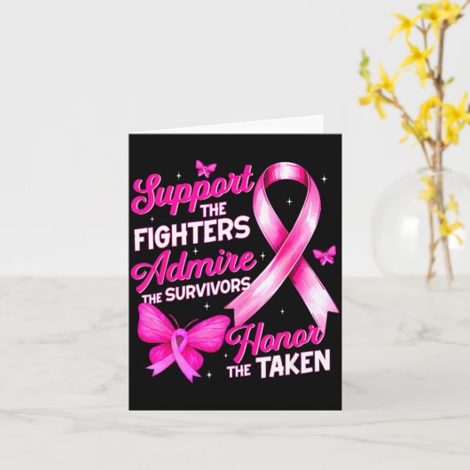 Suprt Admire Honor Breast Cancer Awareness Shirts Kaart (Gele Bloem)