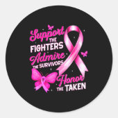 Suprt Admire Honor Breast Cancer Awareness Shirts Ronde Sticker (Voorkant)