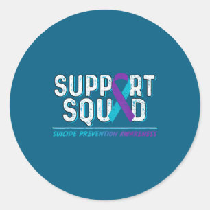 Suprt Squad Suprt Preventie van Zelfmoord bewustzi Ronde Sticker
