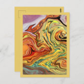 Sur carte postale multicolore Fire Art abstrait (Devant / Derrière)