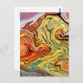 Sur carte postale multicolore Fire Art abstrait (Devant / Derrière)