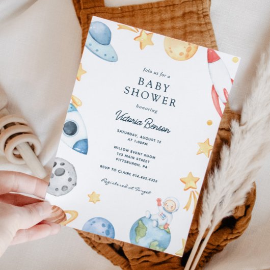 Sur cette invitation du Baby shower mondial