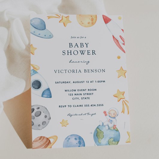 Sur cette invitation du Baby shower mondial